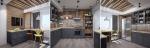 Дизайн серых штор для кухни в стиле Лофт