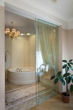 Современная ванная комната - шторы